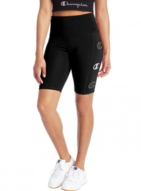 sport bike shorts triple c logos black champion womens shorts