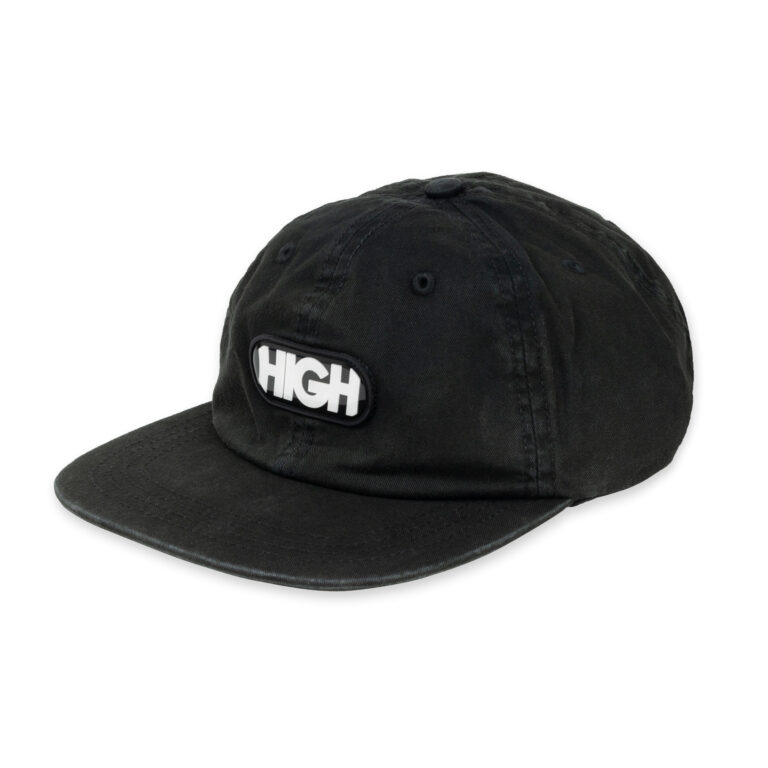 6 panel bleached logo black