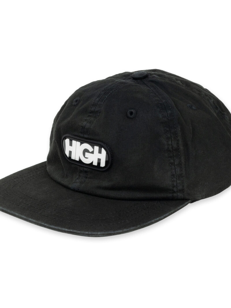 6 panel bleached logo black