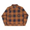 plaid jacket love navy orange back