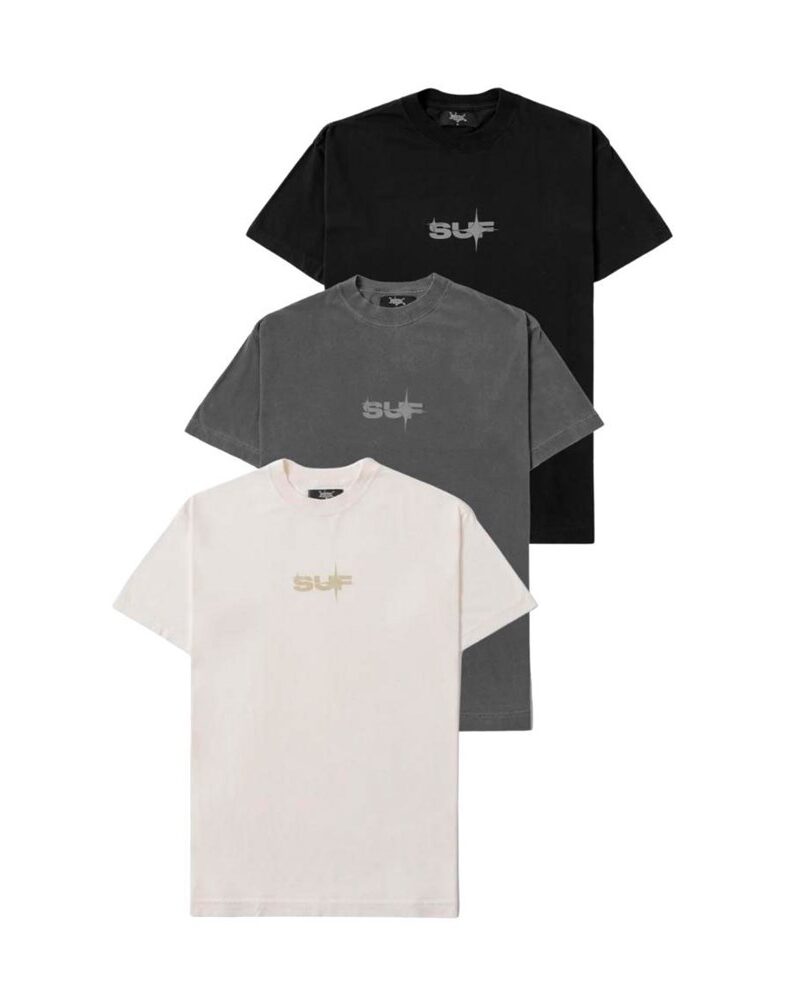 camisetas basic pack sufgang 2.4 off, preto e cinza