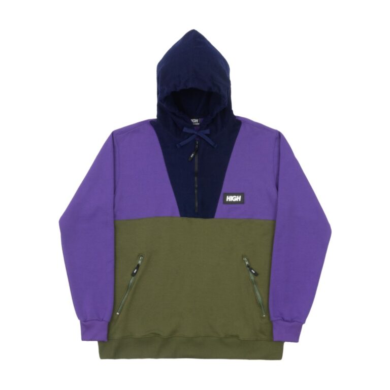hoodie halfzip purple navy high company
