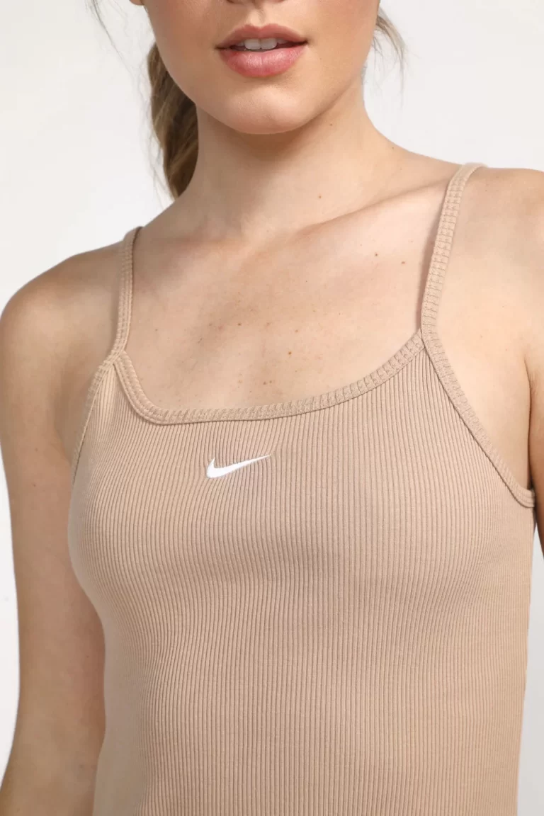 vestido nike essentials rib bege vestido nike essentials rib bege
