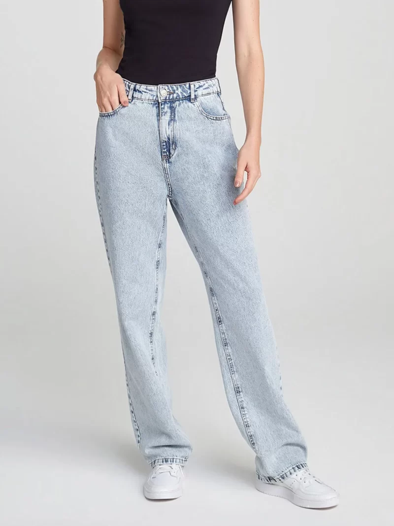 calça jeans feminina cintura alta reta hering