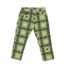 calça plaid chino love beige green