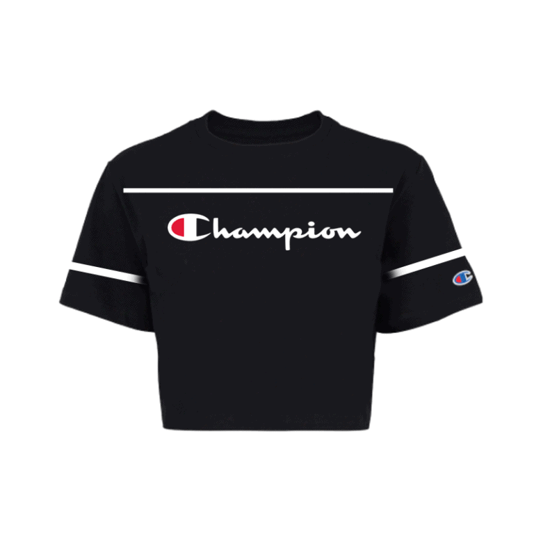 cropped logo line champion preto