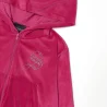 sufbabys strass logo plush zip up hoodie pink