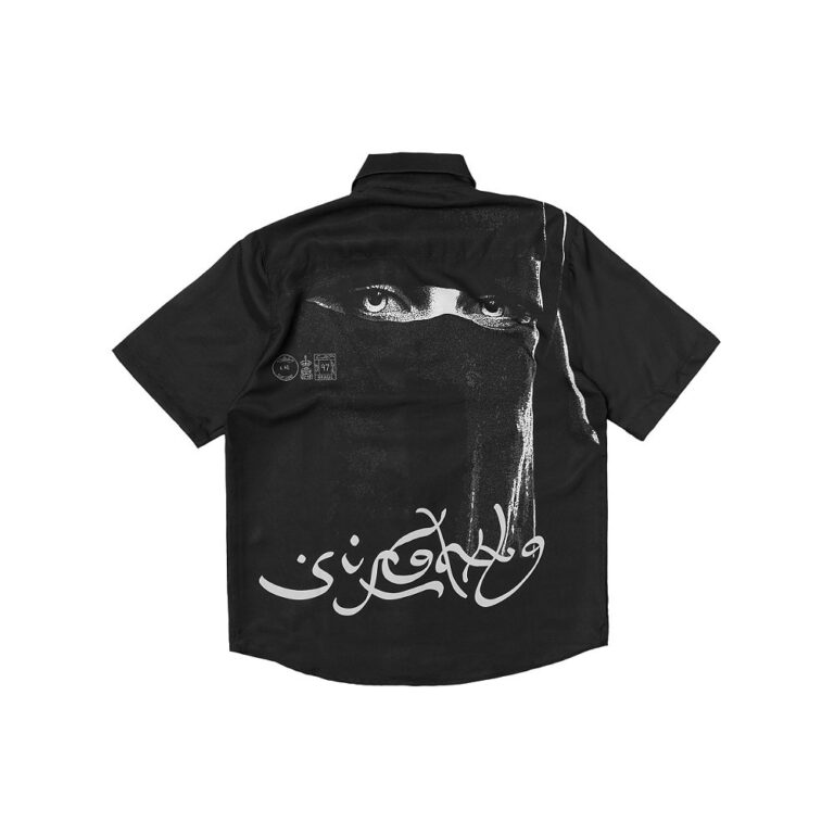 camisa sufgang arabic eyes button up shirt black camisa sufgang arabic eyes button up shirt black