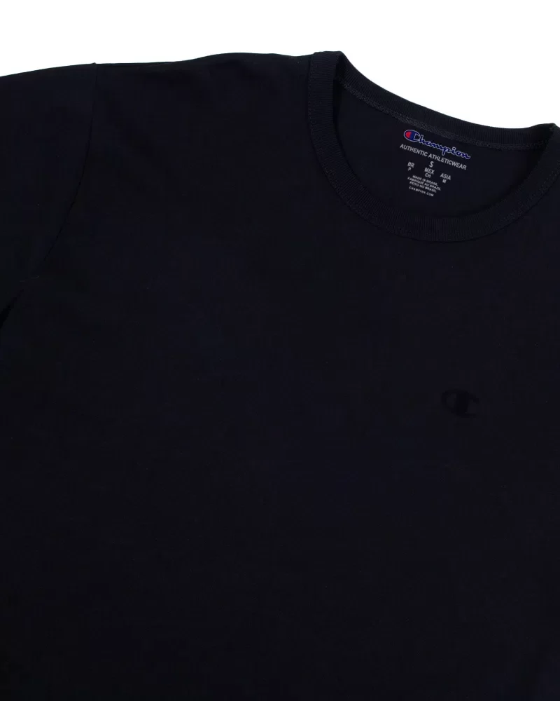 camiseta champion logo c básica preta