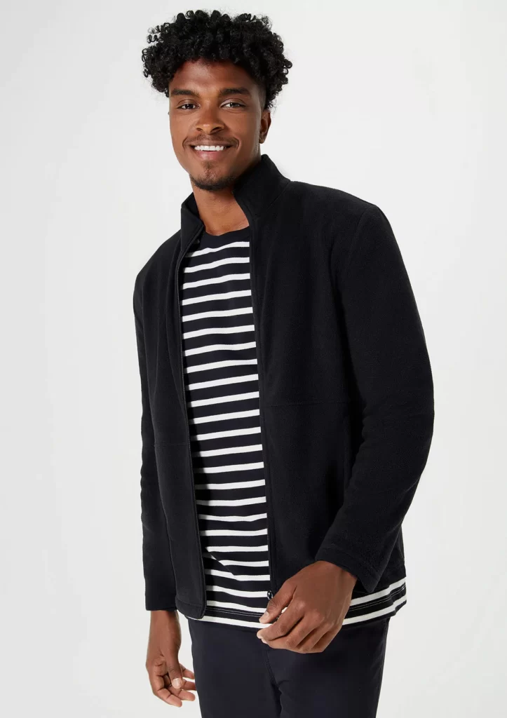 jaqueta em fleece preto jaqueta em fleece preto