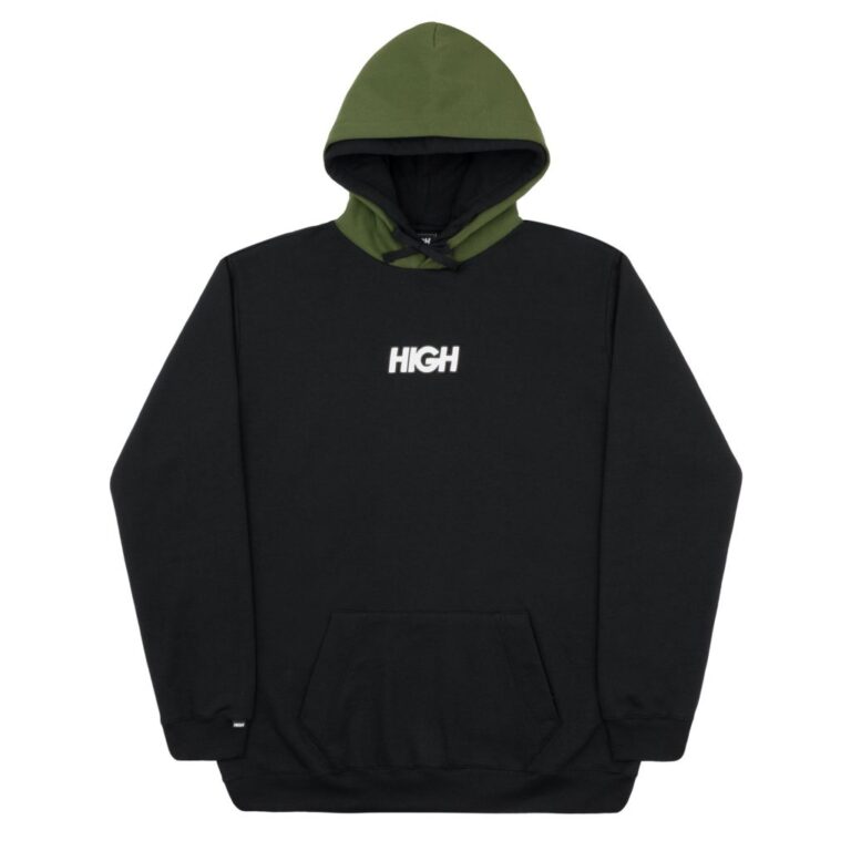 double hooded pullover black