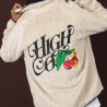 fleece jacket cherry high company cream