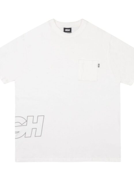 camiseta outline logo white high company