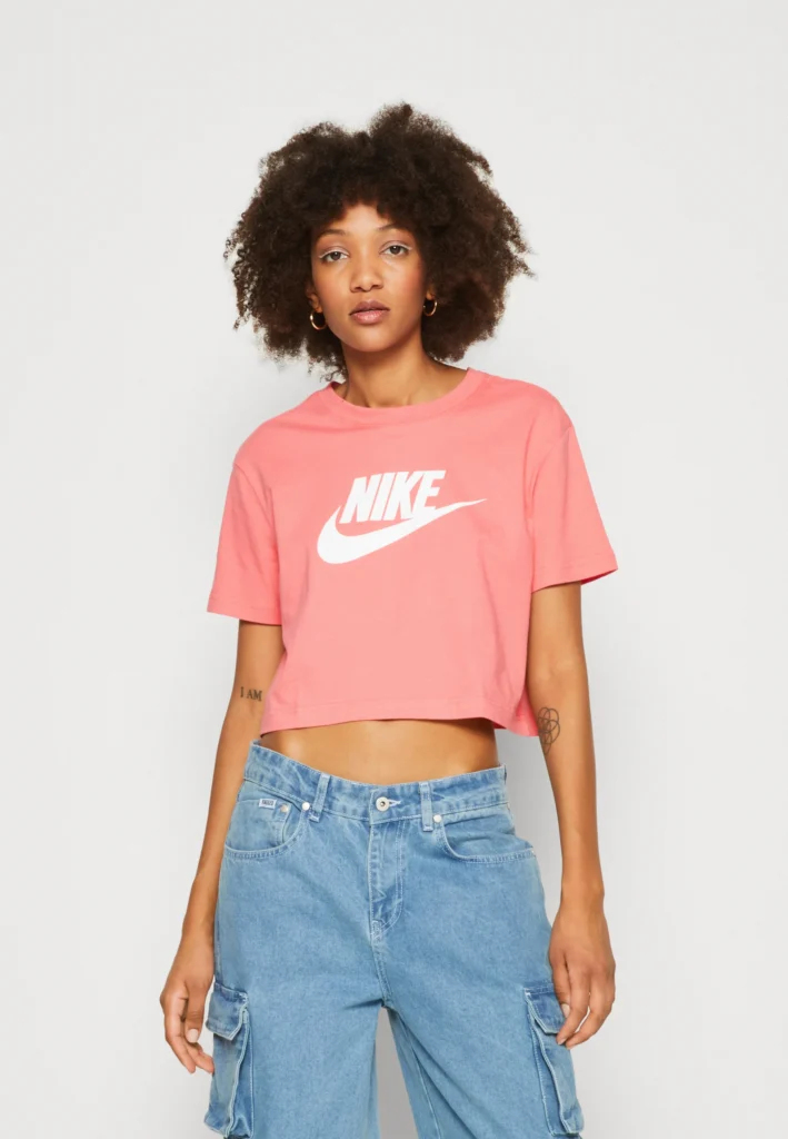 cropped nike logo rosa