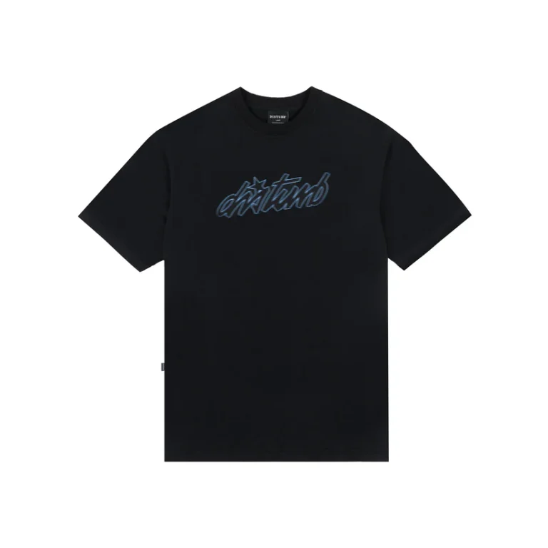 camiseta cursive disturb black