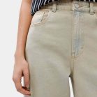 calça jeans wide leg cintura alta hering