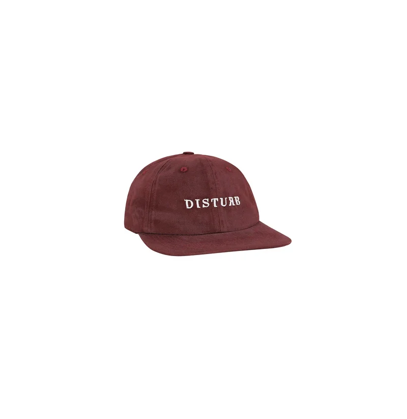 boné logo washed 6 panel burgundy disturb