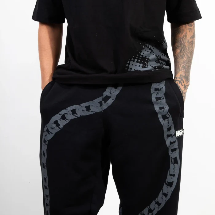 calça de moletom chain black high company calça de moletom chain black high company