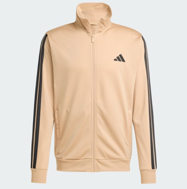 agasalho sportwear 3 stripes sandstone adidas