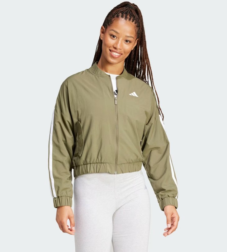 jaqueta esportiva olive green adidas