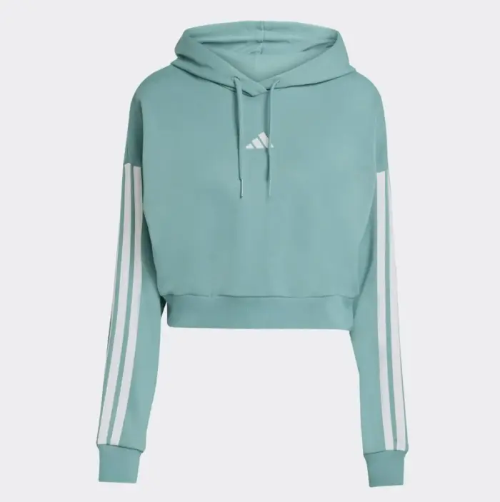 moletom cropped 3strippes green adidas