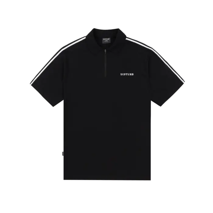 camiseta polo disturb line preta