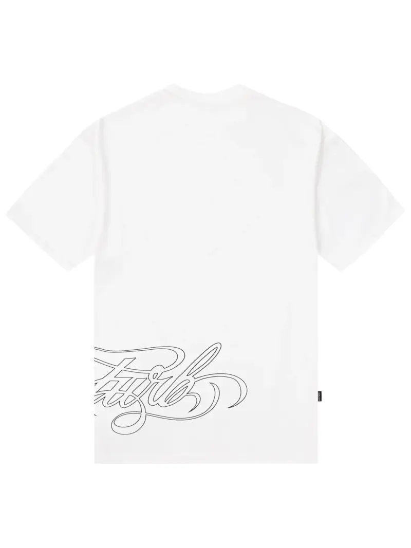 camiseta script branca disturb
