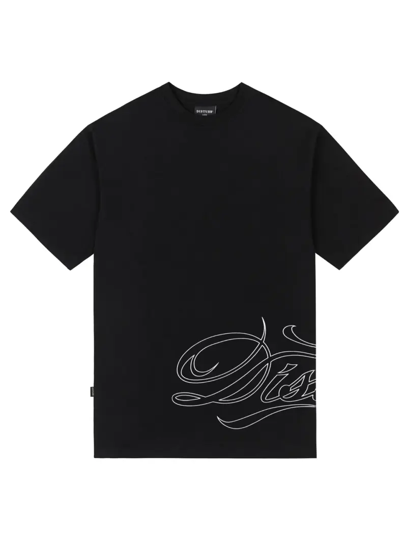 camiseta script preta disturb