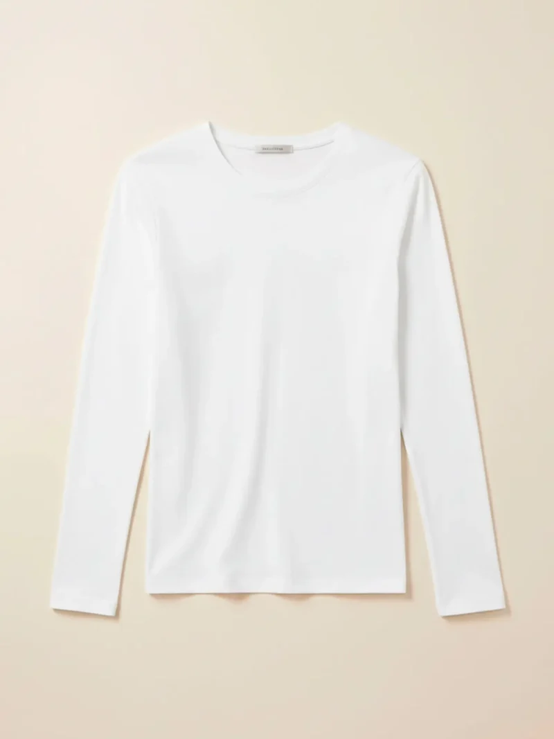 blusa básica feminina manga longa slim branco