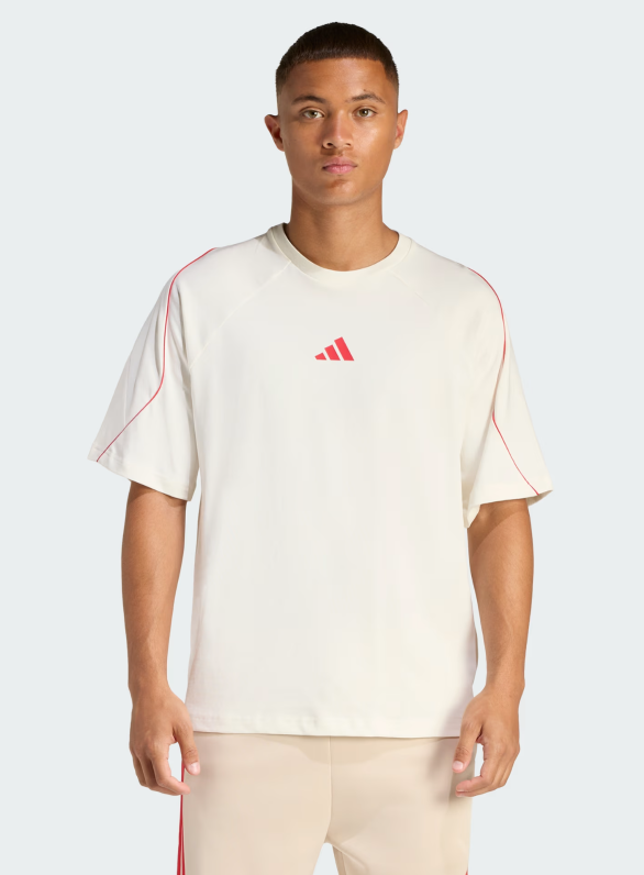 camiseta adidas stadium off white/ pure ruby camiseta adidas stadium off white/ pure ruby