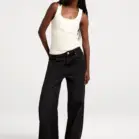 calça jeans feminina wide leg hering