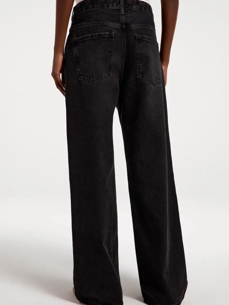 calça jeans feminina wide leg hering