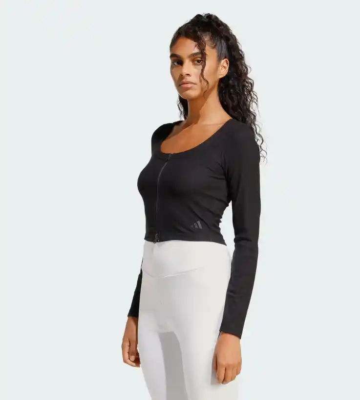 cropped canelado seasonal essentials black