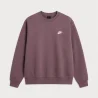 moletom crewneck nike club marrom