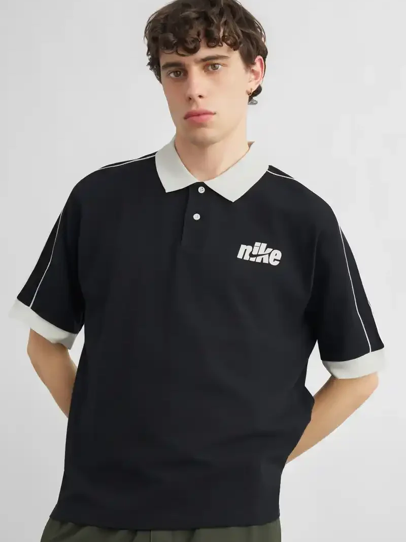 camiseta polo futbol nike sportwear black/sail