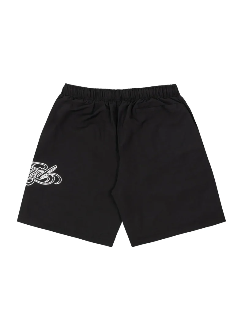 shorts script preto costas